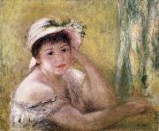 Pierre Renoir Woman with a Straw Hat oil painting artist